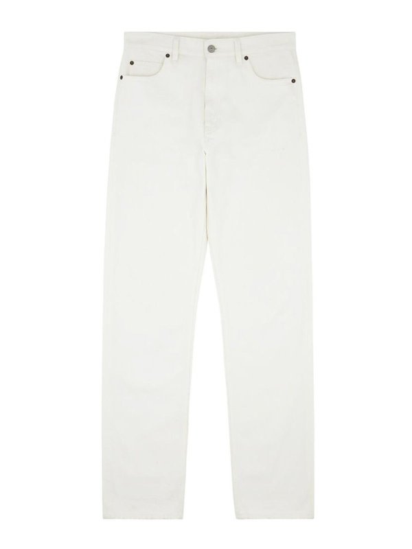 MM6 MAISON MARGIELA: ストレートジーンズ - ストレートジーンズ - 白