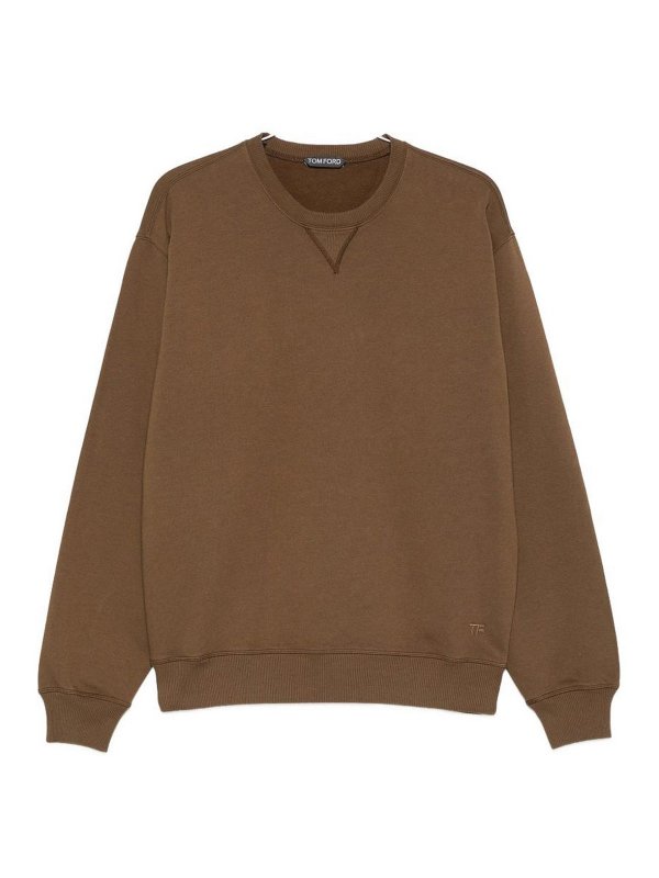 TOM FORD: Strickpullover mit Rundhalsausschnitt - Rundhalspullover - Braun