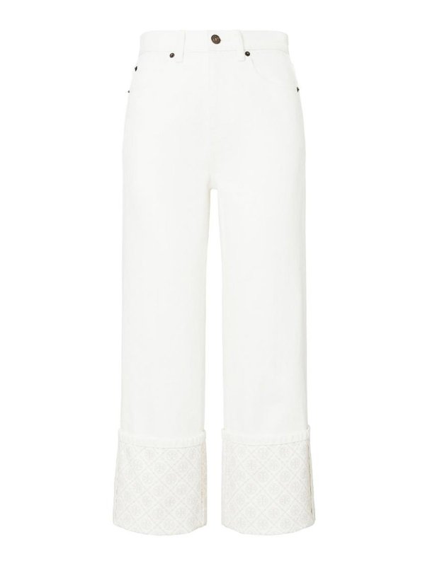 TORY BURCH: Jeans Rectos - Vaqueros Rectos - Blanco