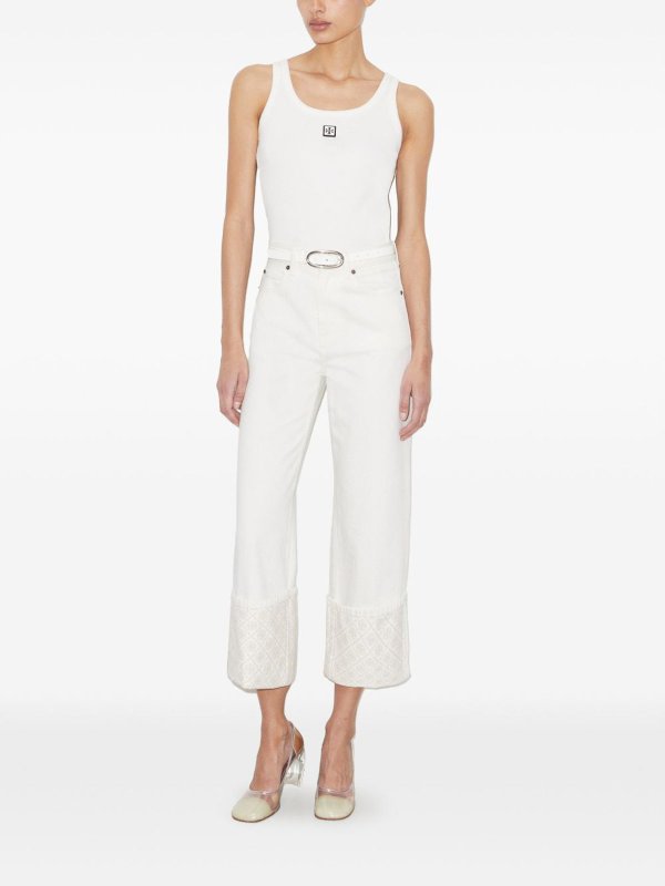 TORY BURCH: Jeans Rectos online - Vaqueros Rectos - Blanco