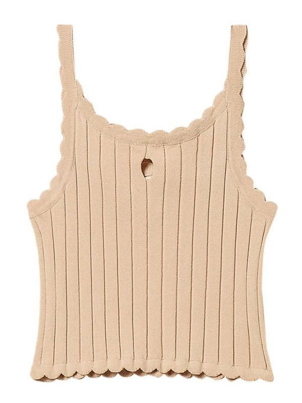 TWINSET: Tops und Tank Tops - Top - Beige