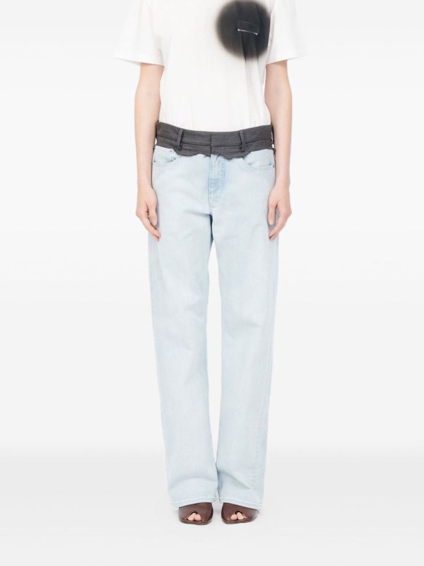 The Best Shops MM6 MAISON MARGIELA: ストレートジーンズ - ストレートジーンズ - ブルー
