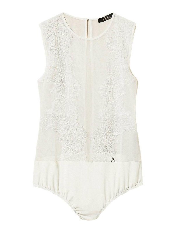 TWINSET: Tops und Tank Tops - Top - Creme