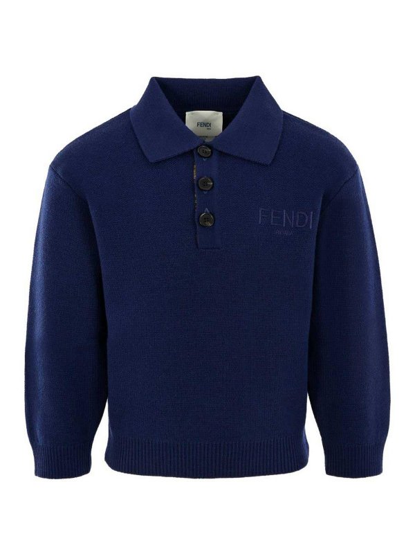 Fendi Jr: ポロシャツ - ポロシャツ - 黒