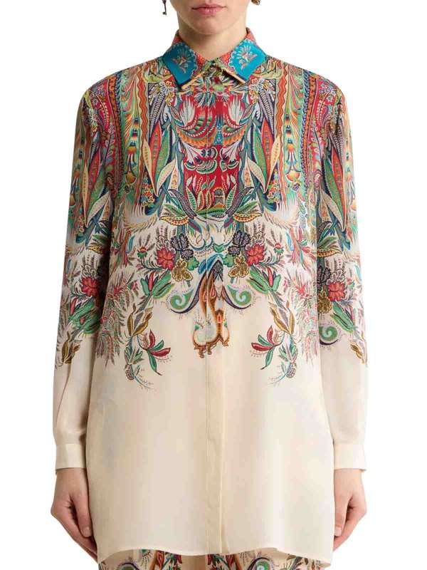 The Best Shops ETRO: camicie - Camicia Lunga In Seta