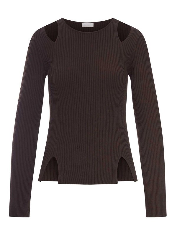 ROBERTO COLLINA: Col bateau - Pull Col Bateau - Marron