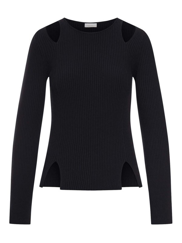 ROBERTO COLLINA: U-Boot-Ausschnitt - U-Boot-Pullover - Schwarz