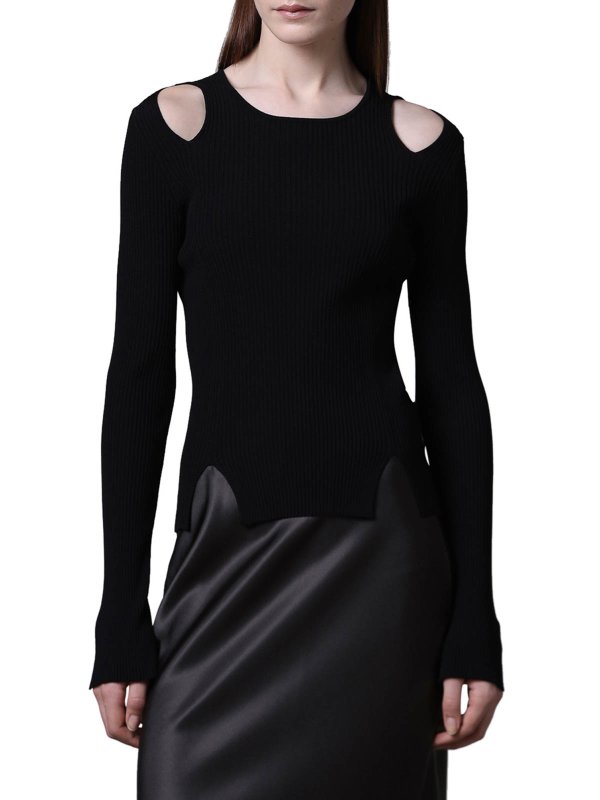 The Best Shops ROBERTO COLLINA: U-Boot-Ausschnitt - U-Boot-Pullover - Schwarz