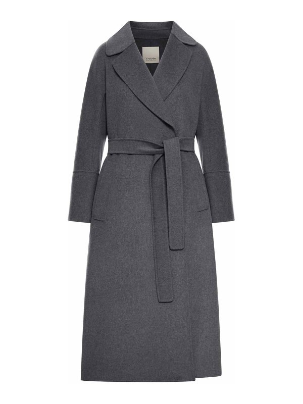 S MAX MARA: flared jeans - Wool Robe Coat
