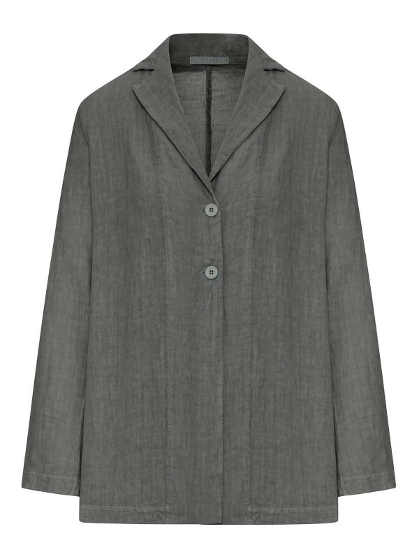 TRANSIT: blazers - Single-Breasted Linen Jacket