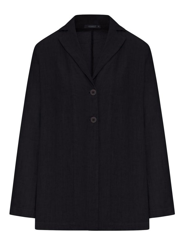 TRANSIT: blazers - Single-Breasted Linen Jacket