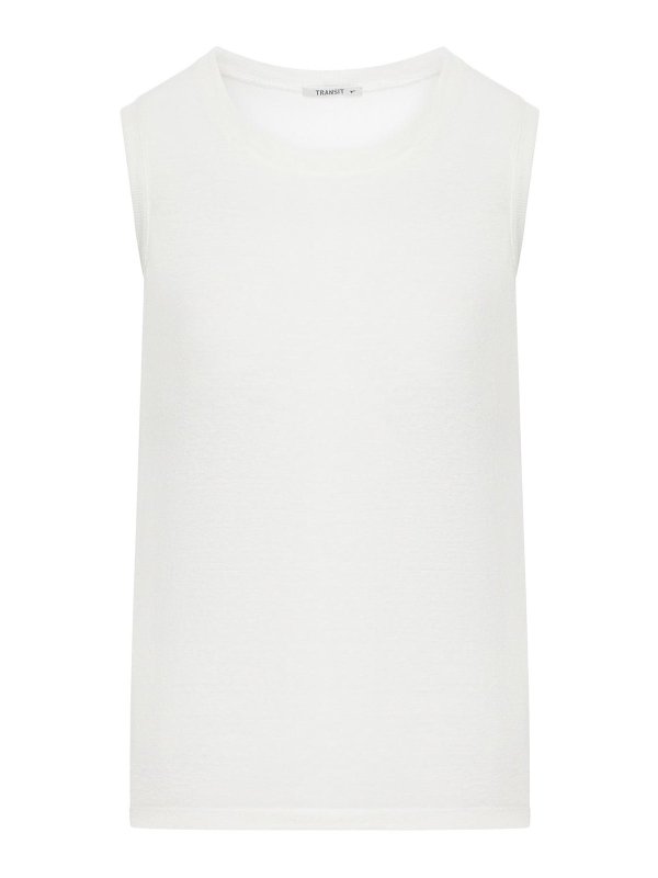 TRANSIT: Tops y camisetas sin mangas - Top - Blanco