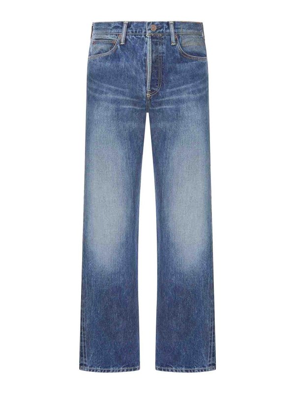 VISVIM: Jeans à jambe droite - Jean Droit - Bleu