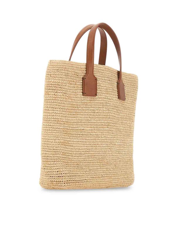 DRAGON DIFFUSION: totes bags online - Sacha Raffia Handbag With Leather Inserts
