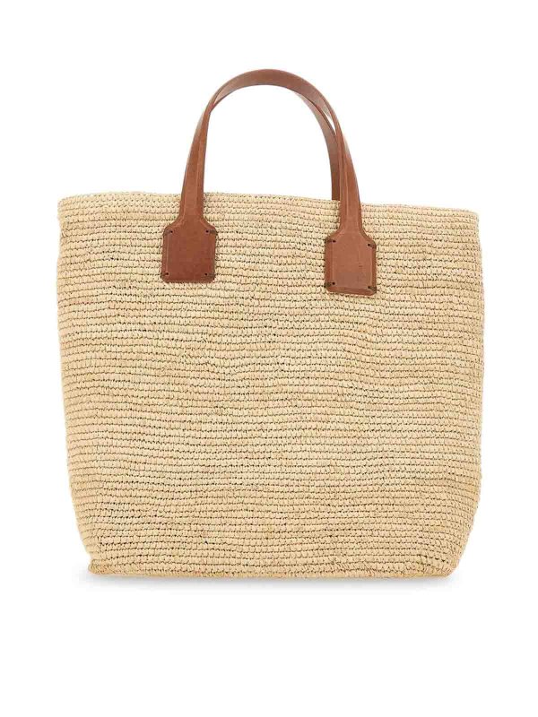 The Best Shops DRAGON DIFFUSION: totes bags - Sacha Raffia Handbag With Leather Inserts