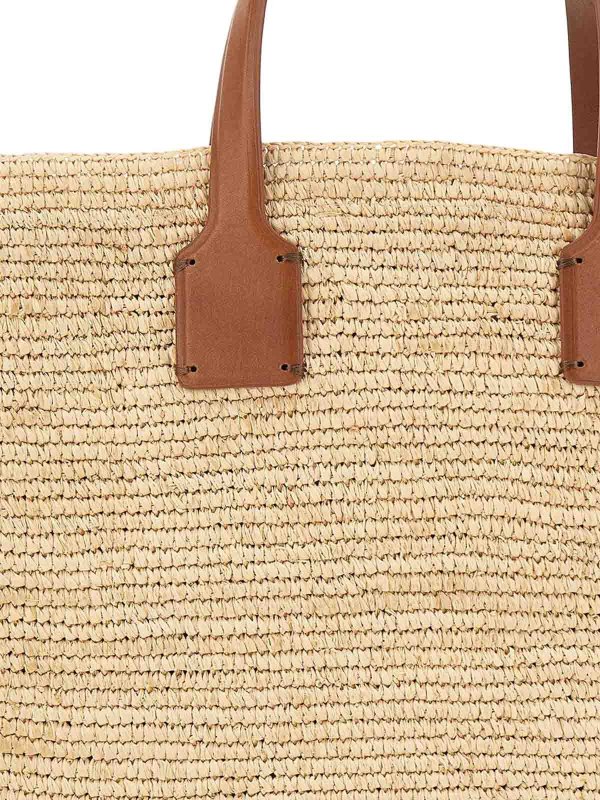 DRAGON DIFFUSION buy online Sacha Raffia Handbag With Leather Inserts