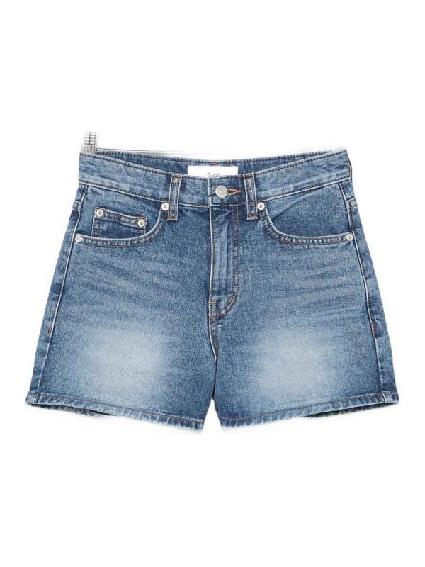 DUNST: Trousers Shorts - Denim Mini Shorts