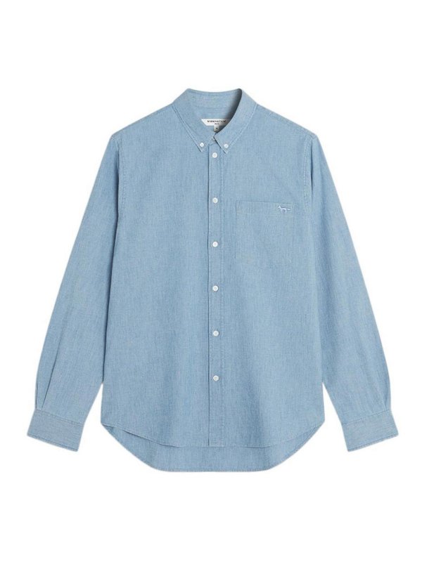 MAISON KITSUNÉ: シャツ - シャツ - ライトブルー