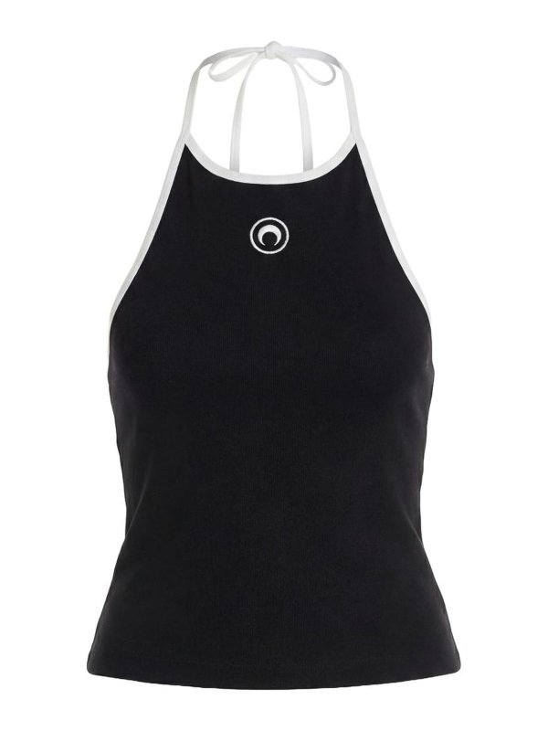 MARINE SERRE: Tops y camisetas sin mangas - Top - Negro
