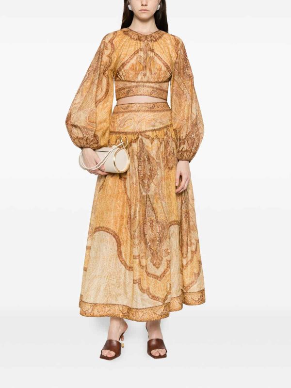 Gonna lunga in cotone e seta Wanderlust shop online: ZIMMERMANN
