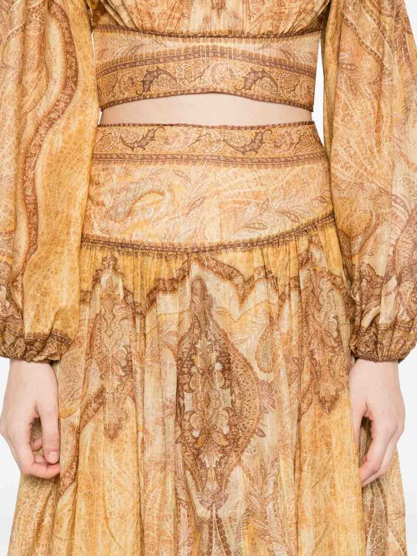ZIMMERMANN buy online Gonna lunga in cotone e seta Wanderlust