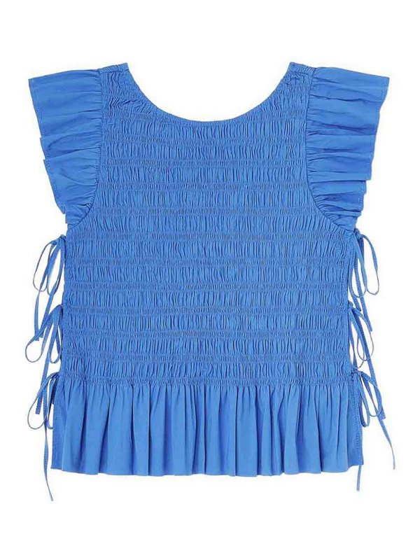 GANNI: Tops und Tank Tops - Top - Blau