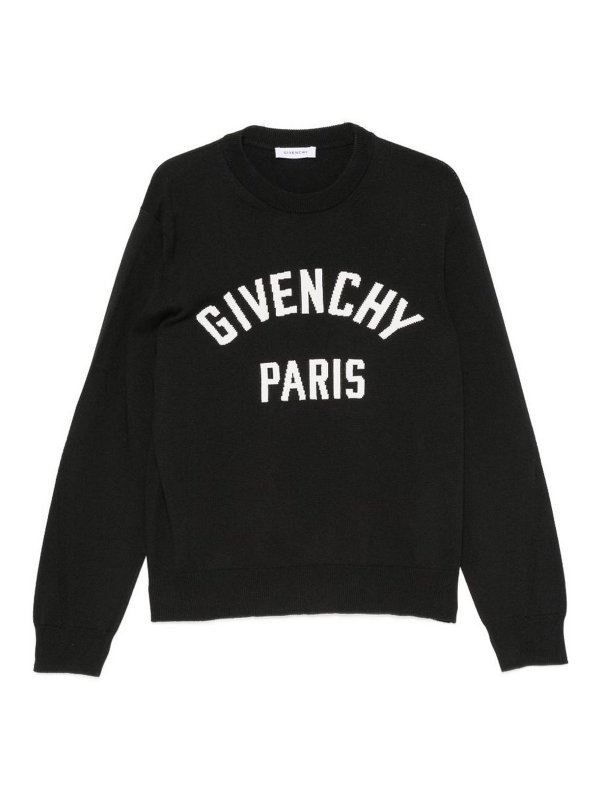 GIVENCHY: Strickpullover mit Rundhalsausschnitt - Rundhalspullover - Schwarz