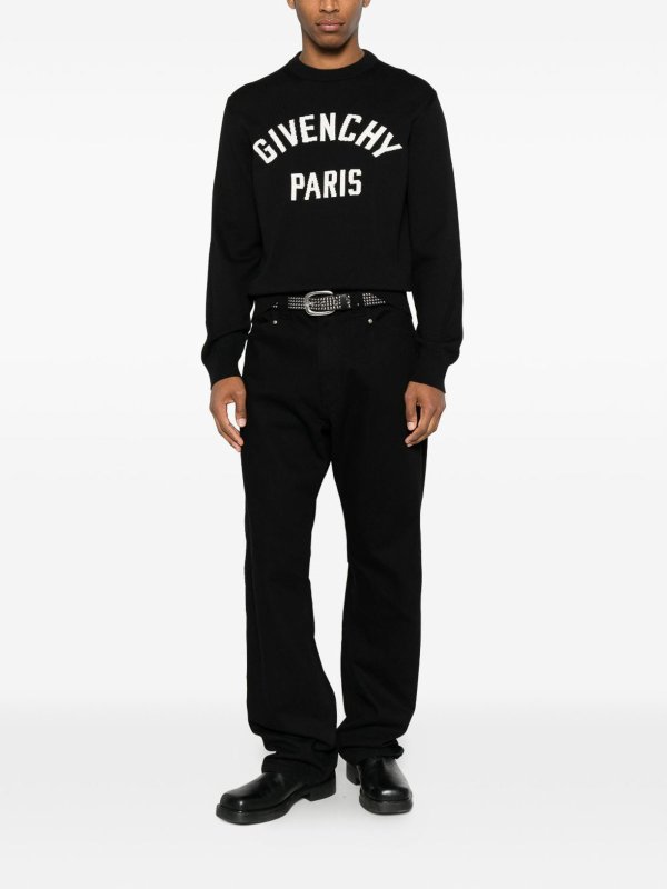 GIVENCHY: Strickpullover mit Rundhalsausschnitt online - Rundhalspullover - Schwarz
