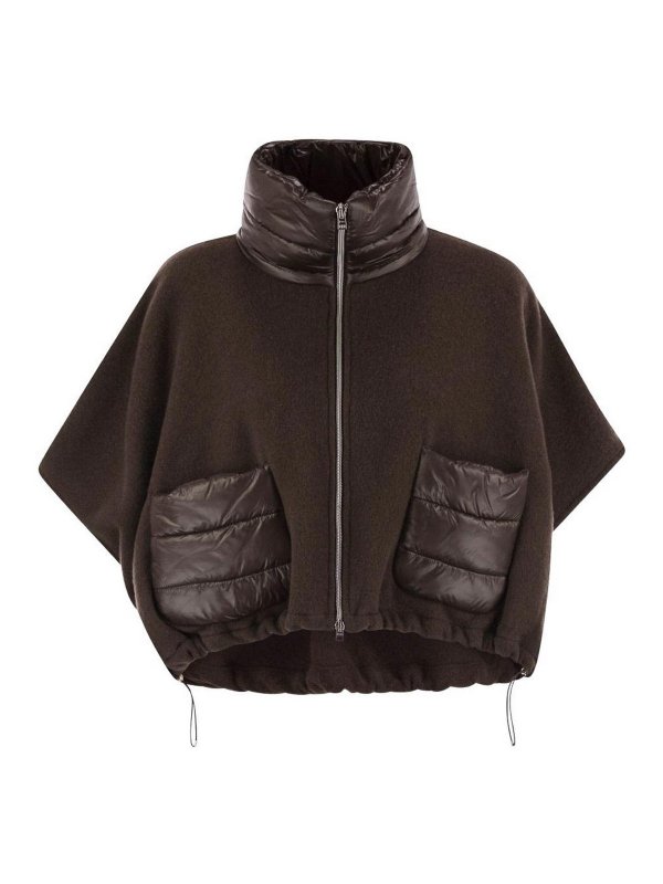 HERNO: padded jackets - Wool And Nylon Short Down Jacket