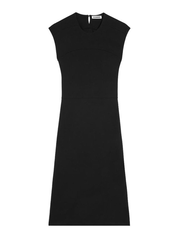 JIL SANDER: Strickpullover mit Rundhalsausschnitt - Rundhalspullover - Schwarz