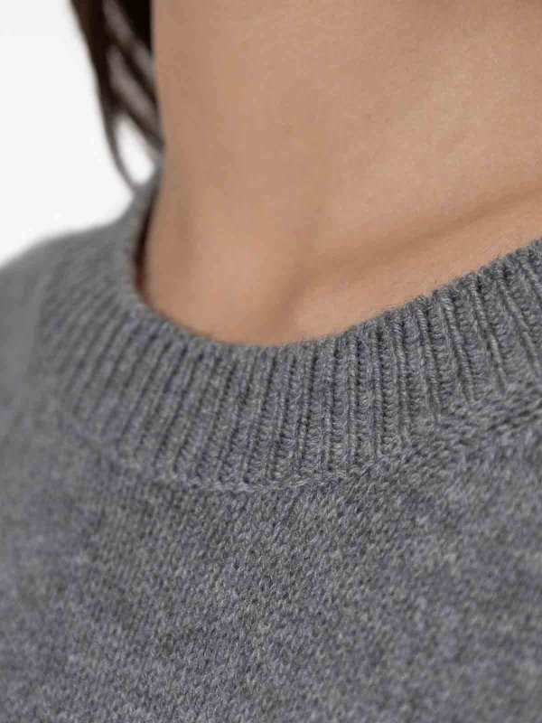 JIL SANDER: Strickpullover mit Rundhalsausschnitt online - Rundhalspullover - Grau