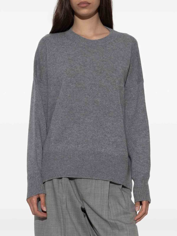 The Best Shops JIL SANDER: Strickpullover mit Rundhalsausschnitt - Rundhalspullover - Grau