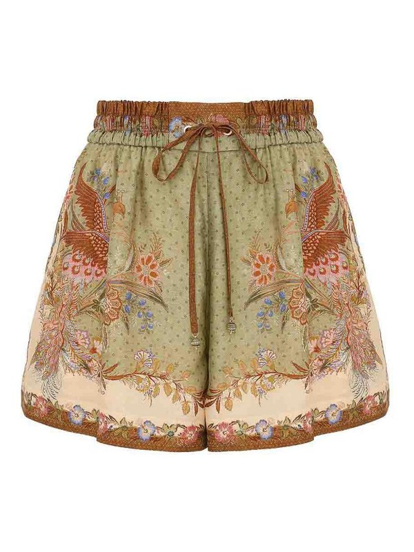 ZIMMERMANN: Trousers Shorts - Indra Printed Silk Shorts