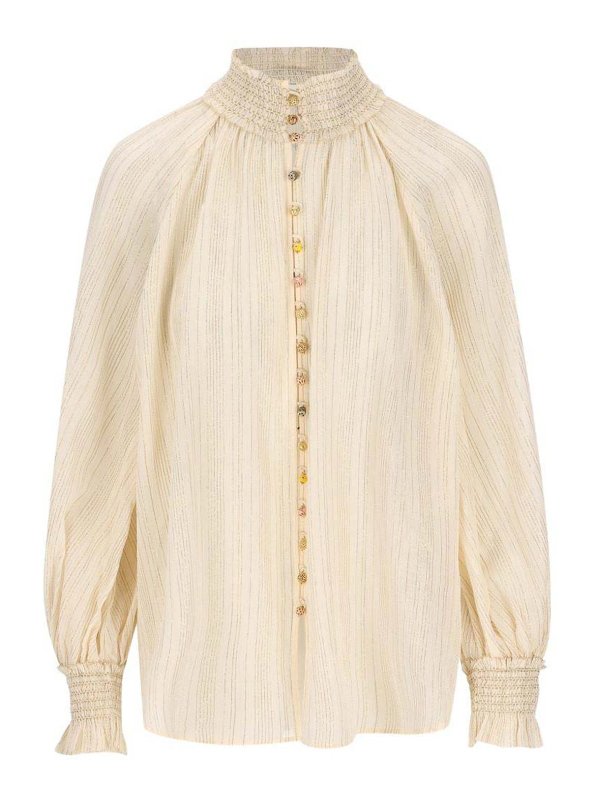 ZIMMERMANN: bluse - Blusa Aster In Cotone E Seta