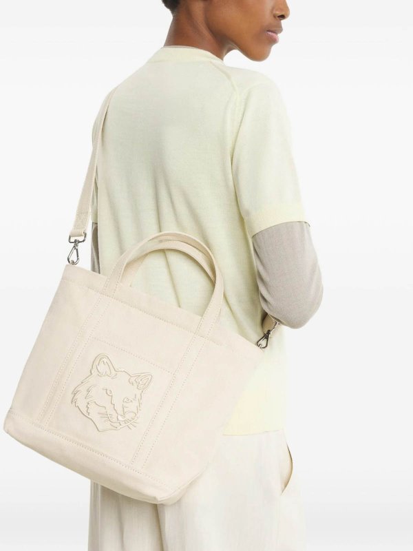 MAISON KITSUNÉ: Handtaschen online - Shopper - Beige
