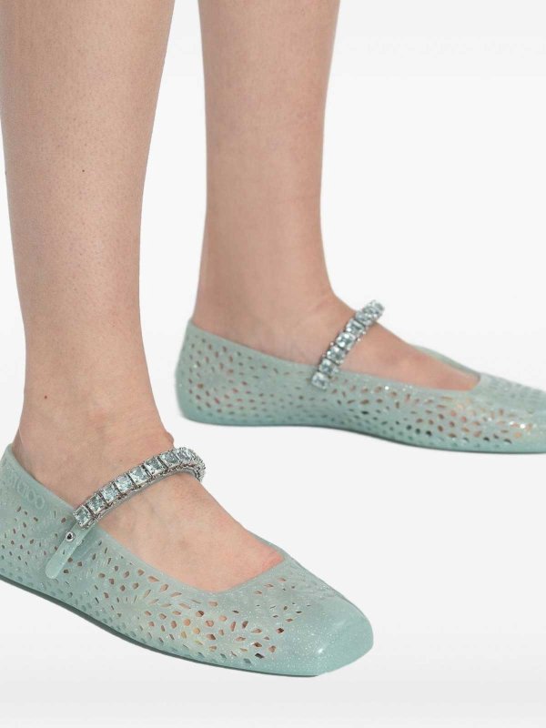 フラットシューズ - 緑 shop online: JIMMY CHOO