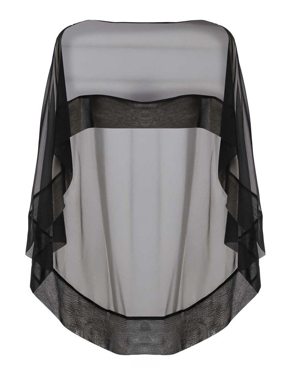 ALBERTA FERRETTI: Capas  y Ponchos - Capa - Negro