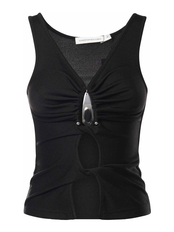 CHRISTOPHER ESBER: Tops y camisetas sin mangas - Top - Negro