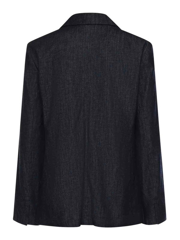 S MAX MARA: denim jacket online - Single-Breasted Stretch Denim Jacket