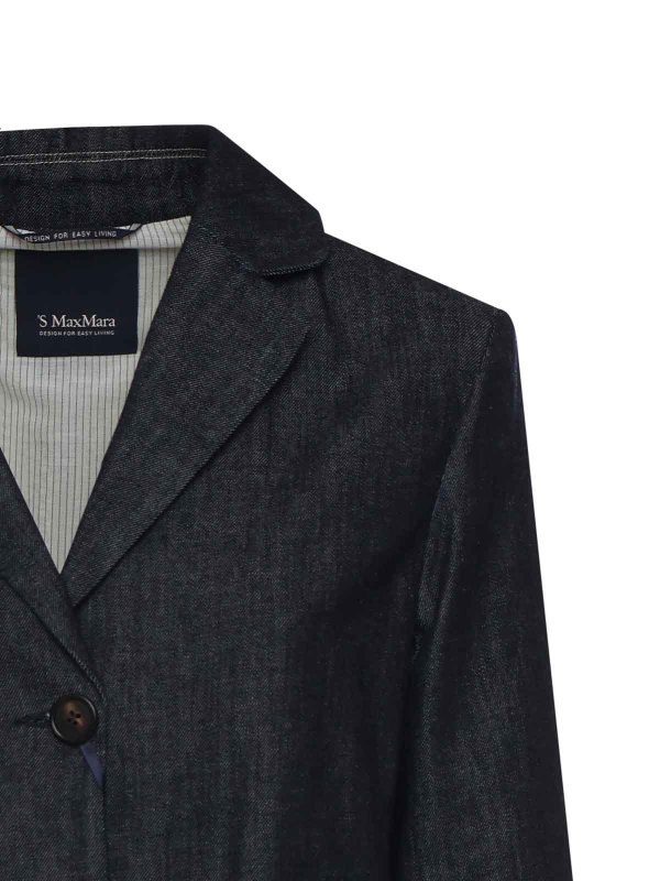 The Best Shops S MAX MARA: denim jacket - Single-Breasted Stretch Denim Jacket
