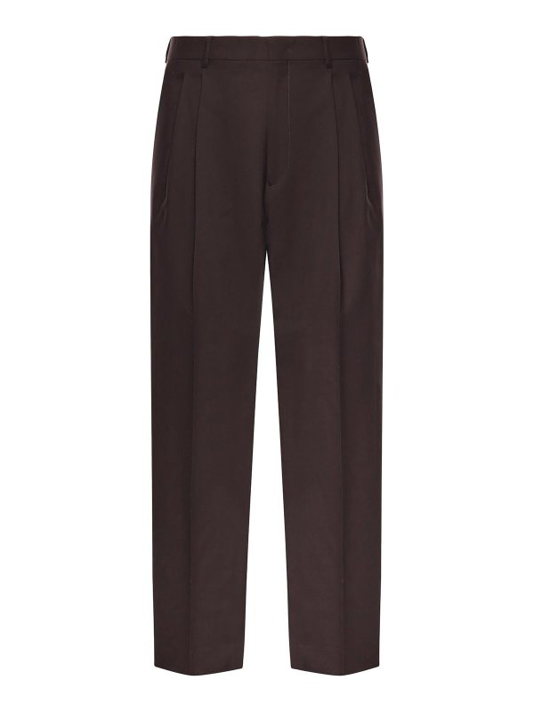 BEABLE: casual trousers - Wool Blend Mat Trousers