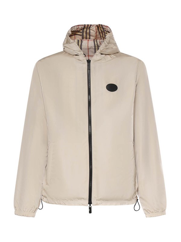 The Best Shops BURBERRY: casual jackets - Check Reversible Hooded Jacket