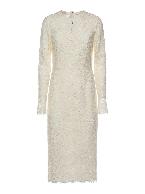 DOLCE & GABBANA: ニーレングスドレス - 膝丈ドレス - 白