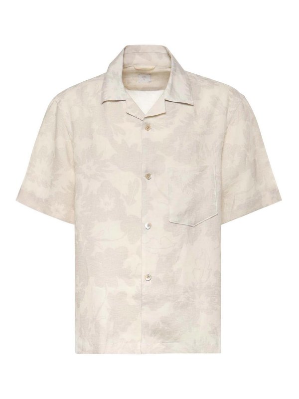 ELEVENTY: camicie - Camicia da bowling in lino