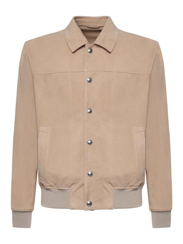 ELEVENTY: bombers - Suede Bomber Jacket