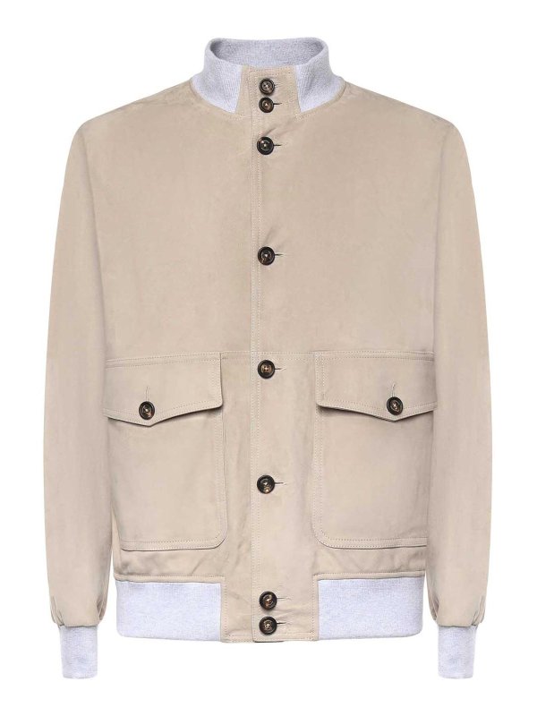 ELEVENTY: bombers - Suede Bomber Jacket