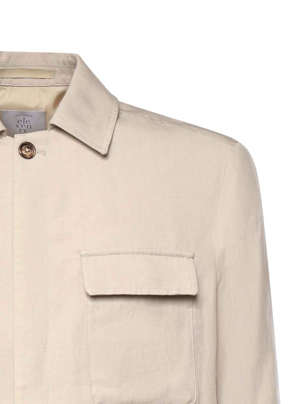 The Best Shops ELEVENTY: giacche casual - Sovracamicia in Lyocell e Lino