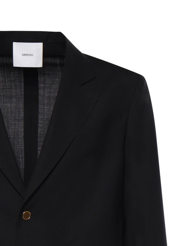 The Best Shops Mauro Grifoni: blazers - Single-Breasted Wool Blazer