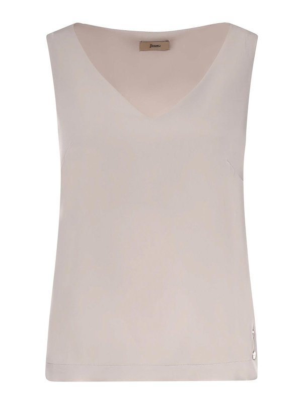 HERNO: Tops y camisetas sin mangas - Top - Amarillo