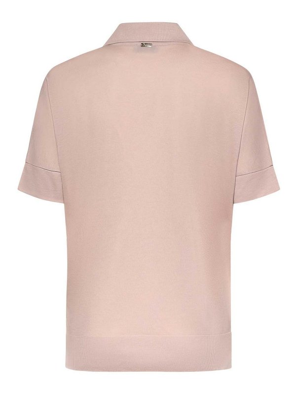 HERNO: polo shirts online - Glam Knit Effect Polo